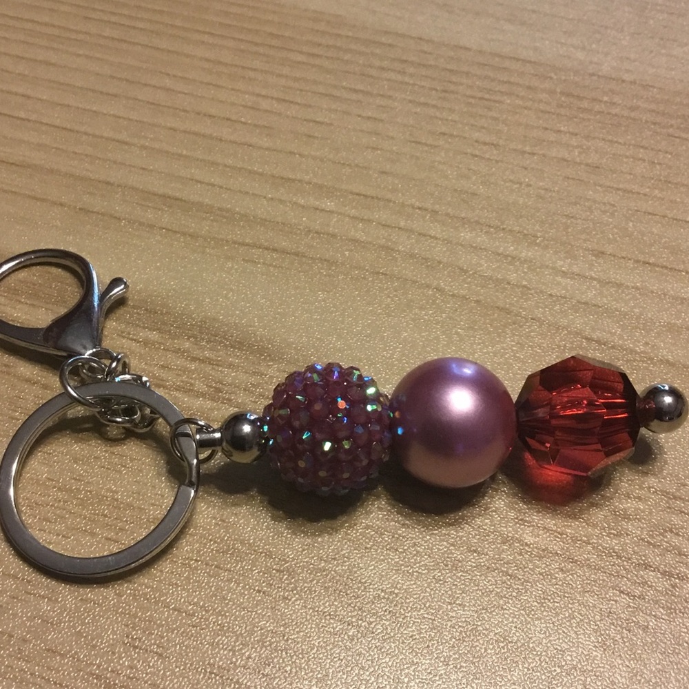 Elegant Pink and Red Keychain